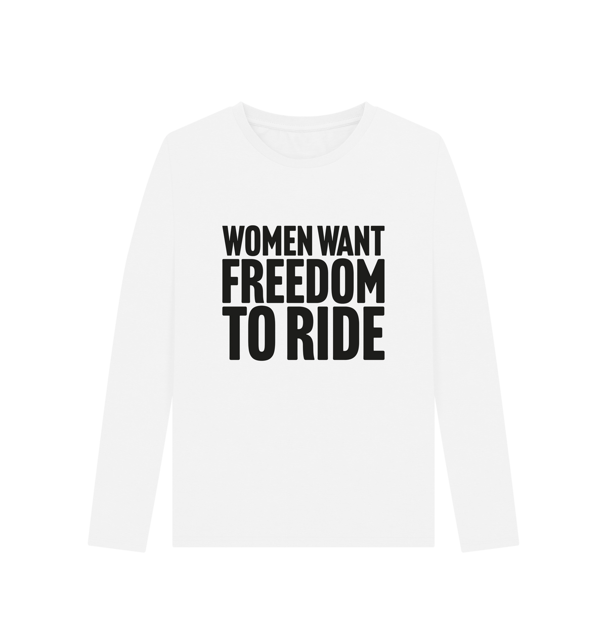 White Printed Long Sleeve T Shirt Front